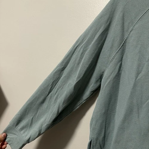 Victoria's Secret Green Waffle Knit Cropped Henley Shirt S - photo 3