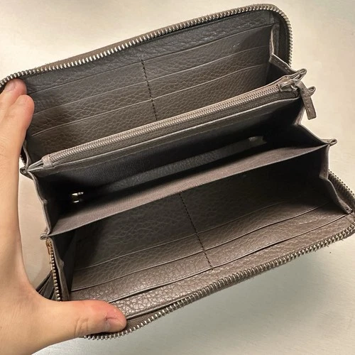 GUCCI Bamboo Tassel Swing Leather Zip Around Wallet Brown-Gray - photo 5