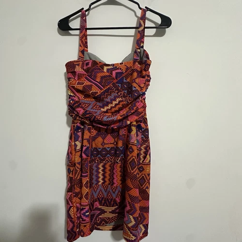 Mara Hoffman Silk Rainbow Tribal Print Mini Dress - Size 6 - photo 3