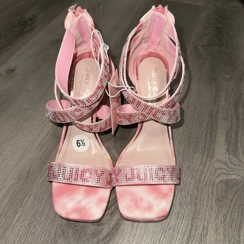 Juicy Couture Rhinestone Strap High Heel Sandals - Women's 6.5