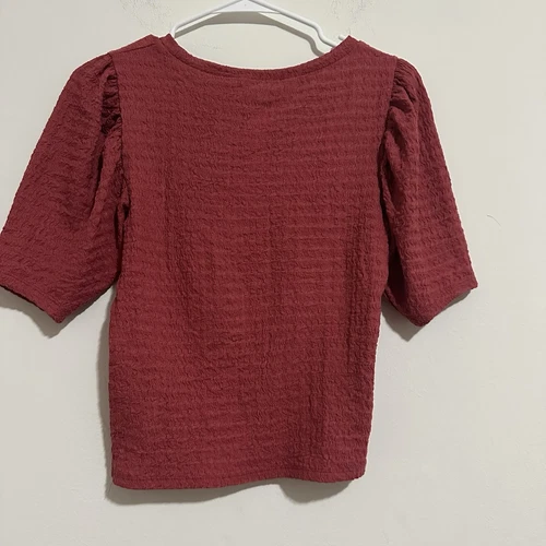 ZARA Ruched Dusty Rose Pink Short Sleeve Top Womens Size S - photo 2