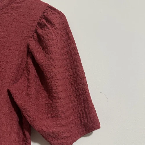 ZARA Ruched Dusty Rose Pink Short Sleeve Top Womens Size S - photo 5