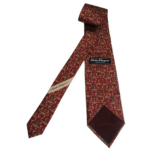 Salvatore Ferragamo Silk Neck Tie - Book Pattern