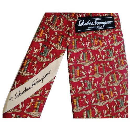 Salvatore Ferragamo Silk Neck Tie - Book Pattern - photo 4