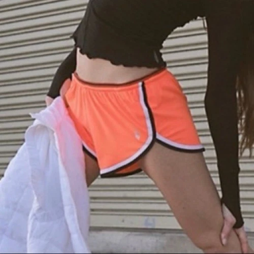 Free People Movement So Fit Neon Coral Orange Shorts Womens XS