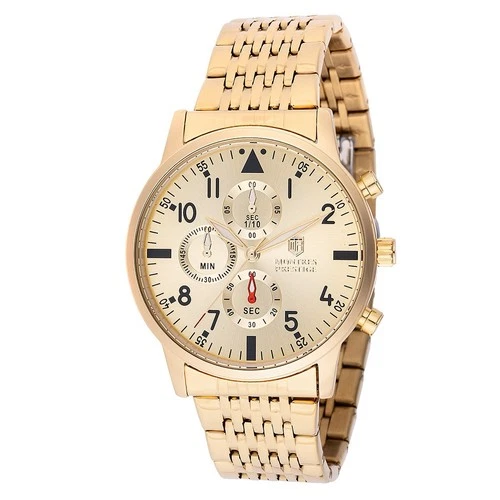 Montres Prestige Gold Tone Chronograph Wristwatch