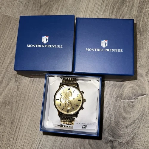 Montres Prestige Gold Tone Chronograph Wristwatch - photo 4