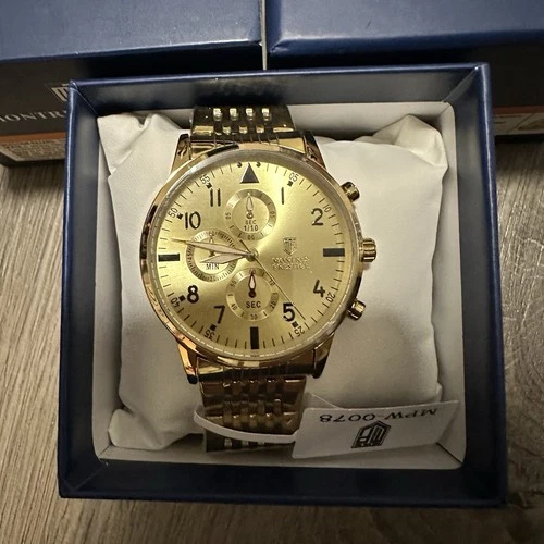 Montres Prestige Gold Tone Chronograph Wristwatch - photo 5