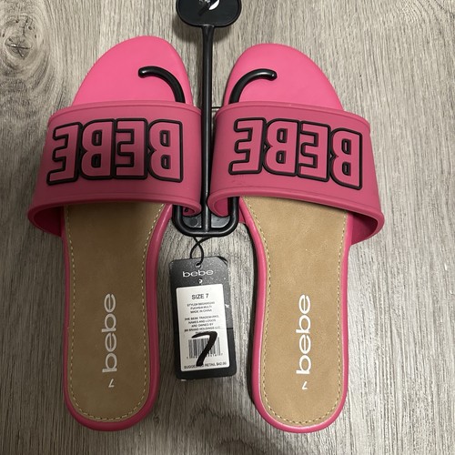 BEBE Bailey Slide Hot Pink Sandals Womens Size 7 - photo 2