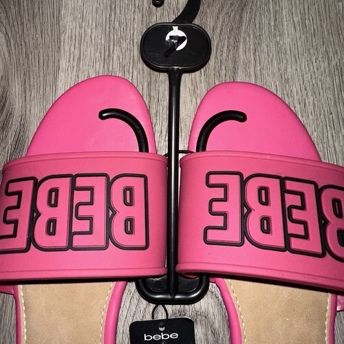 BEBE Bailey Slide Hot Pink Sandals Womens Size 7 - photo 3
