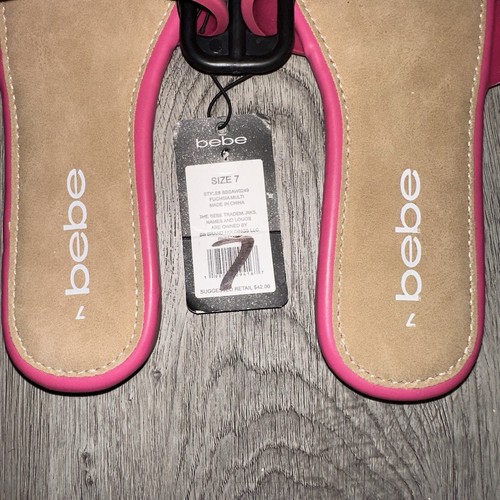 BEBE Bailey Slide Hot Pink Sandals Womens Size 7 - photo 4