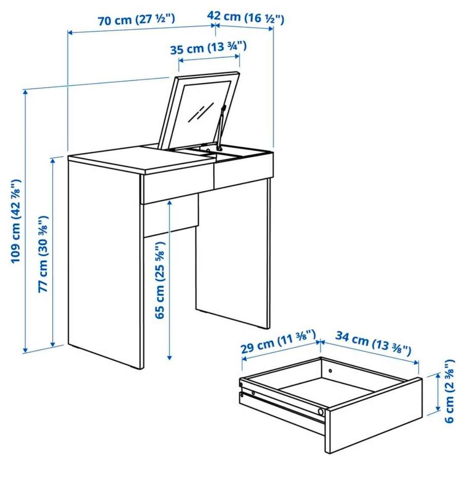 IKEA BRIMNES Dressing table w/ vanity mirror - photo 4