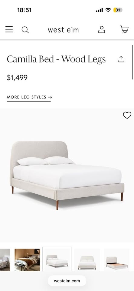 West Elm Queen Bedframe w/Headboard - photo 4
