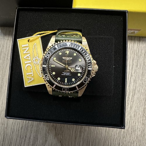 Invicta Pro Diver Watch - Black Dial, Green Leather - photo 2