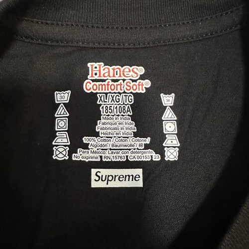 SUPREME X HANES Tagless T Shirt Logo on Lower Front Size XL - photo 5