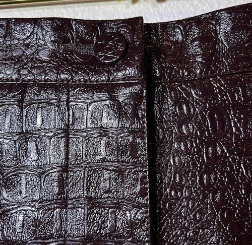 NWT Topshop Faux Croc Leather Burgundy Midi Skirt Size 8 - photo 5