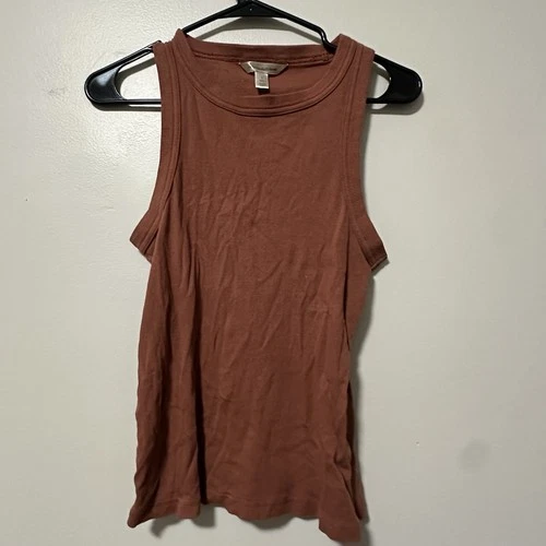 Banana Republic Womens Sleeveless Ribbed Sweater Top Rust Red S - photo 2