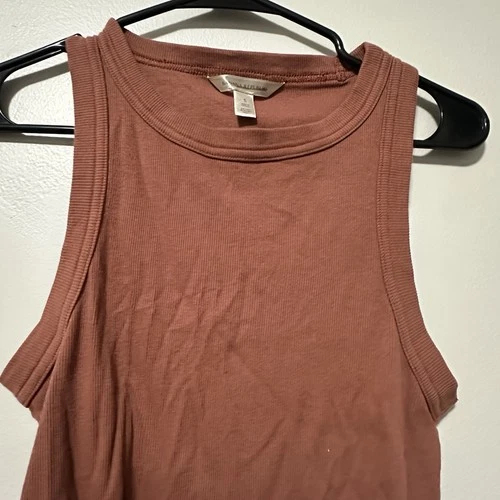 Banana Republic Womens Sleeveless Ribbed Sweater Top Rust Red S - photo 3