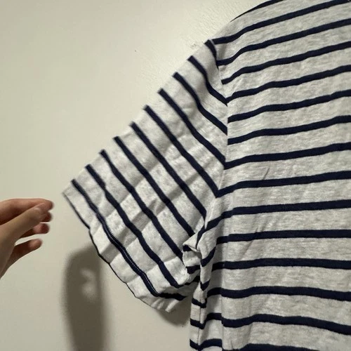UNIVERSAL THREAD Womens Boxy Blue Stripe Short Sleeve T Shirt Si - photo 4