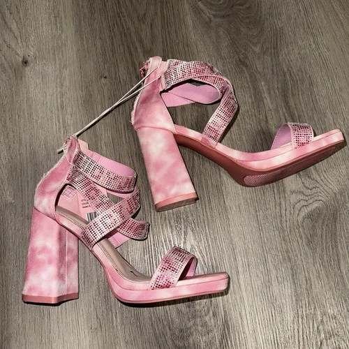 Juicy Couture Rhinestone Strap High Heel Sandals - Women's Size - photo 3