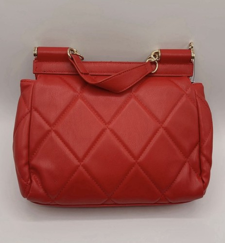 Badgley Mischka Red Diamond Quilted Leather Top Handle Bag - photo 2