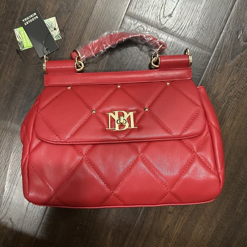 Badgley Mischka Red Diamond Quilted Leather Top Handle Bag - photo 3