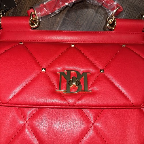 Badgley Mischka Red Diamond Quilted Leather Top Handle Bag - photo 5