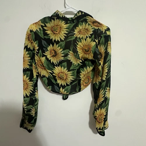 RARE Vintage Y2K Younique Sunflower Beach Cover Up Mesh Womens S - photo 2
