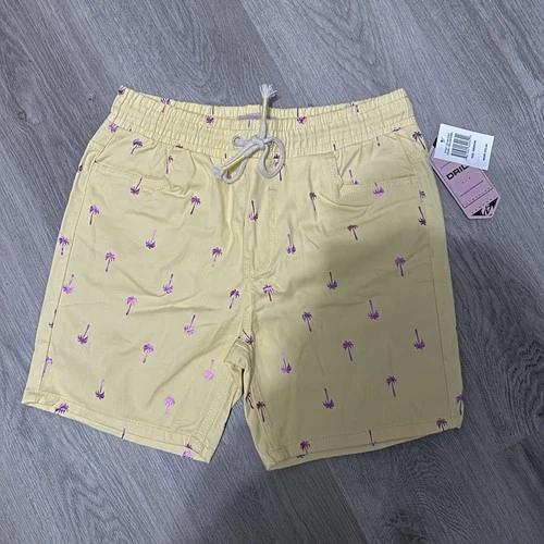 NWT DRILL CLOTHING COMPANY Pastel Yellow Flamingo Swim Shorts -