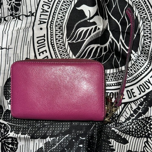 RARE Michael Kors Small Hot Pink Leather Zip Around Wallet Y2K B - photo 2