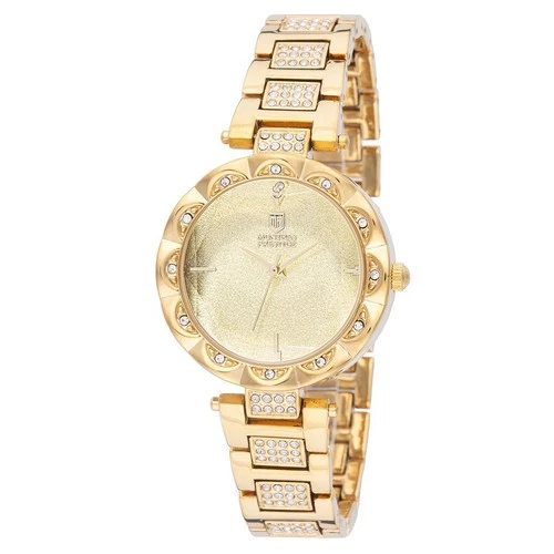 Woman’s Invicta Montres Prestige X 33mm Gold Tone & Jewels Watch