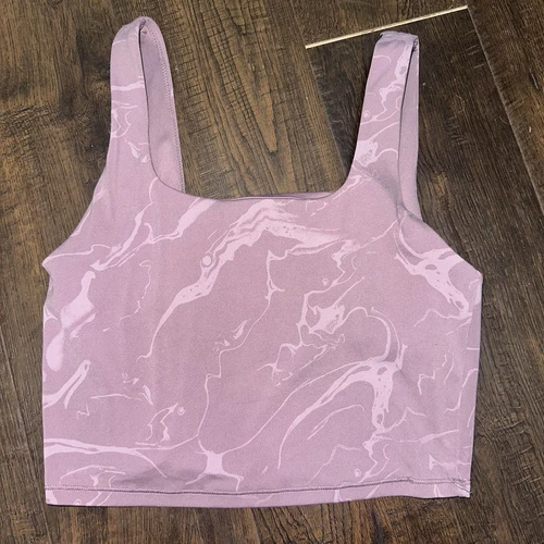 All In Motion Marble Print Purple Longline Cropped Tank Sports B