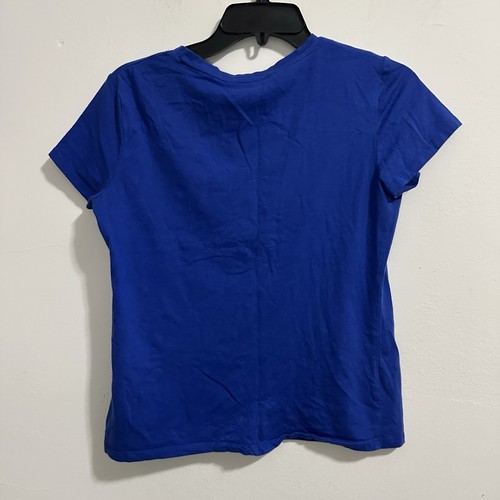 MICHAEL KORS Blue Studded MK Logo Rhinestone Womens Top T Shirt - photo 3