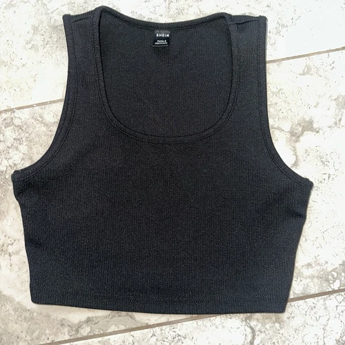 SHEIN Extra Stretchy EZWear Casual Black Summer Ribbed Tank Top - photo 2