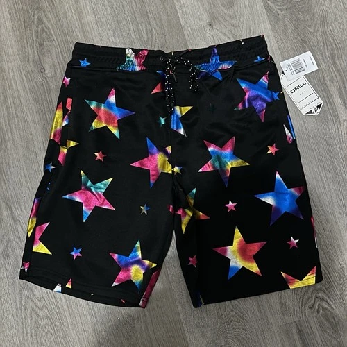 NWT DRILL CLOTHING COMPANY Hologram Star Black Swim Shorts - Men