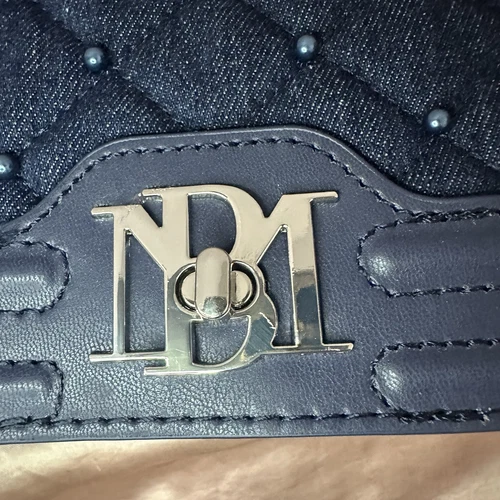 Badgley Mischka Denim Pearls Crossbody Bag - Blue Quilted Jean - photo 3