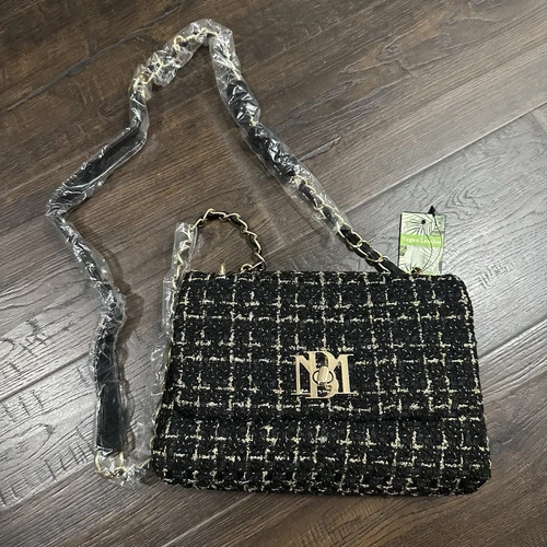Badgley Mischka Bouclé Tweed Shoulder Bag - Black - photo 2