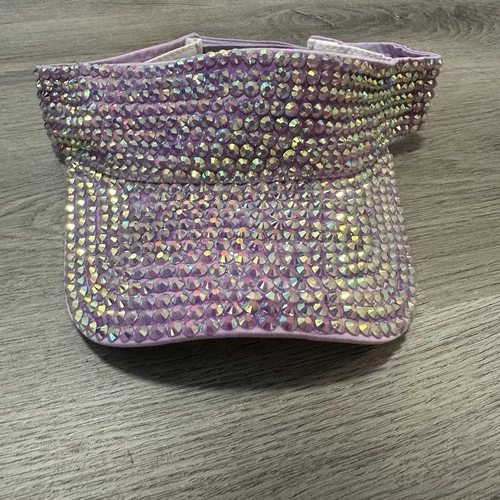NWT SOPHIA COLLECTION Luxury Rhinestone Purple Visor Cap - photo 2