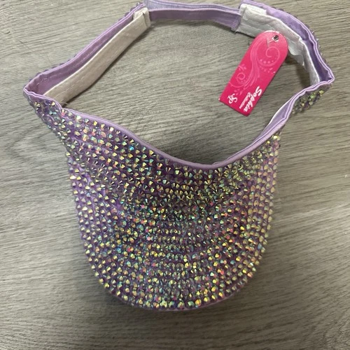 NWT SOPHIA COLLECTION Luxury Rhinestone Purple Visor Cap - photo 3