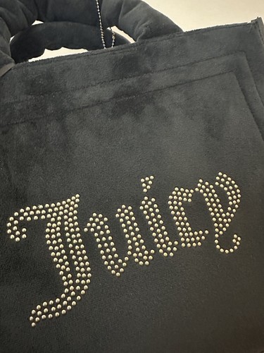 NEW! NWT Juicy Couture Velour Tote Bag Crossbody Black