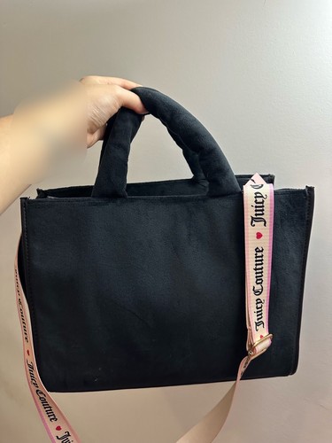 NEW! NWT Juicy Couture Velour Tote Bag Crossbody Black - photo 3