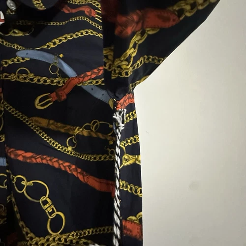 NWT 1901 Gold Chain Print Long Sleeve Blouse - Women's Size S - photo 5