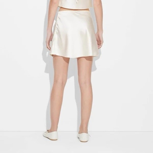 Women's Satin Mini Skirt - Wild Fable - Off-White/Cream - Size S