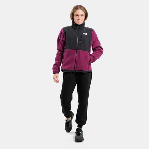 THE NORTH FACE Womens Denali Nylon Jacket Purple Grey Fleece Ful