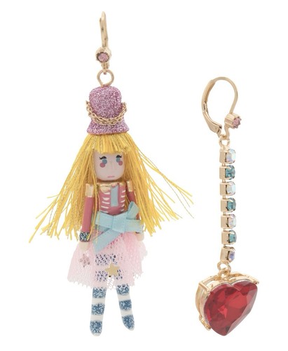 Betsey Johnson Nutcracker Girl Dangle Earrings - Christmas NEW
