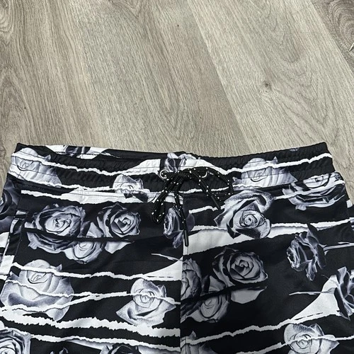 NWT Drill Clothing Black Rose Y2K Swim Shorts M - photo 2