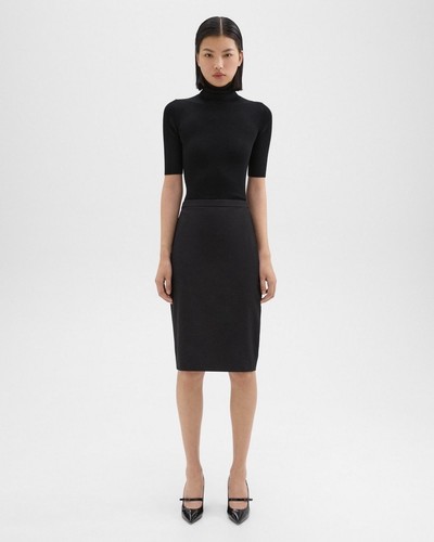THEORY Business Casual Black Stretchy Pencil Skirt Womens Size 0