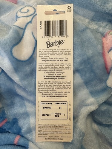 Sealed Vintage 2000 Sandylion Barbie Sticker Sheet - photo 3