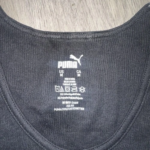 PUMA Mens Rib Tank Top White Logo Black Size M - photo 2