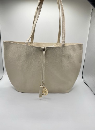 Badgley Mischka Off-White Vegan Leather Tote Bag